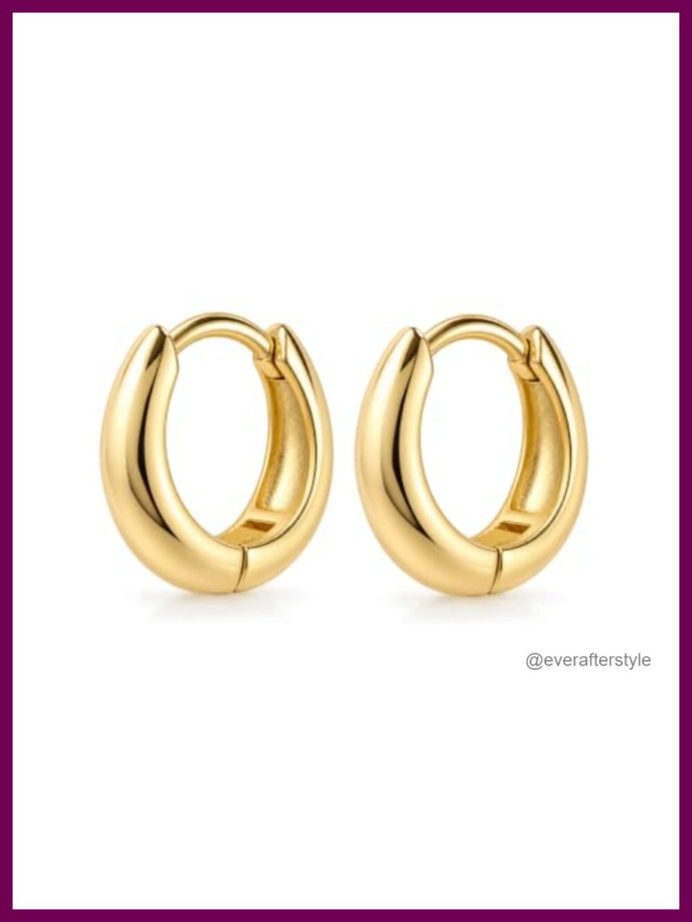 14K Gold Mini Chunky Huggie Hoop Earrings Dainty Women Jewelry